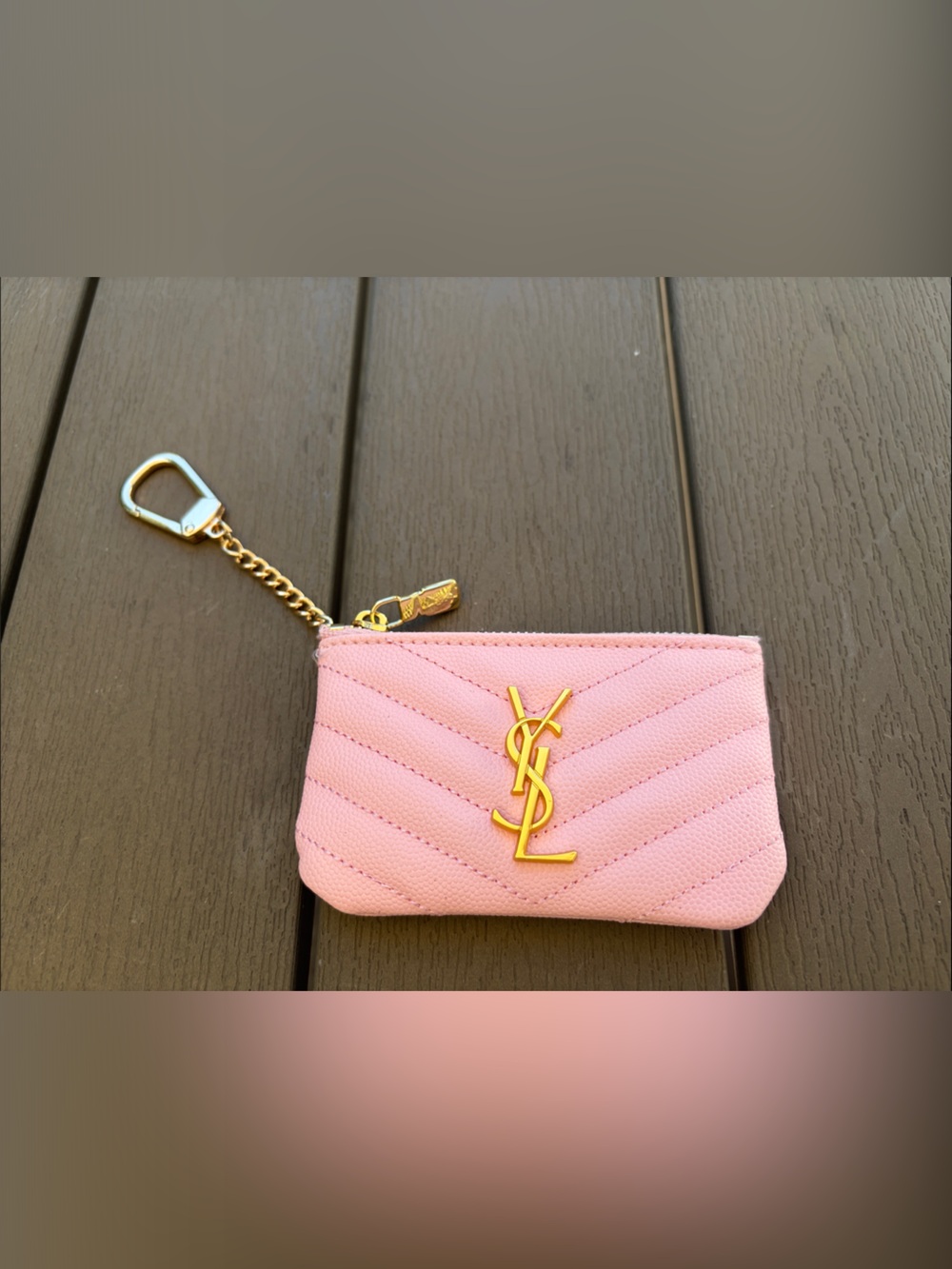 Inspired Logo Pink Quilted Card Holder Key Pouch